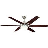 Ceiling Fan with Light and Remote Control Cayuga Nickel Brushed 152 cm