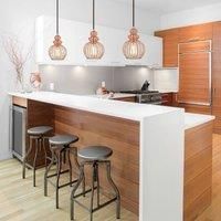 61035 One-Light Indoor Pendant, Copper Finish with Cage Shade