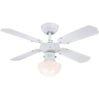Westinghouse Portland Ambiance Indoor Ceiling Fan, Metal, 1 W, White Finish with Reversible White/Beech Blades