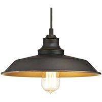 63447 Iron Hill One-Light Indoor Pendant, Oil Rubbed Bronze Finish with Highlights
