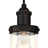 63383 One-Light Indoor Pendant, Oil Rubbed Bronze Finish with Clear Teardrop Glass