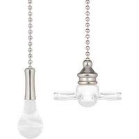 77173 Brushed Nickel Finish, Clear Glass Fan and Bulb Pull Chains