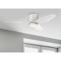 Westinghouse Lighting Carla 117 cm White Indoor Ceiling Fan with Light and Remote Control, Dimmable LED Light Fixture with Opal Frosted Glass