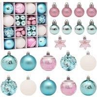 44Pc Multi Size Christmas Bauble Sets - 8 Colour Options - Green