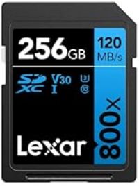 Lexar High-Performance 800x SD Card 256GB, SDXC UHS-I Memory Card BLUE Series, Up to 120MB/s Read, Up to 45MB/s Write, for Point-and-shoot Cameras, Mid-range DSLR, HD Camcorder (LSD0800256G-BNNAG)