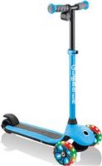 Globber E Motion 4 Plus - 3 Wheel Electric kids Scooter - from 6 Years Plus - Dual Braking System - 2 Year Warranty (Sky Blue)