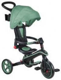 Globber Foldable Explorer Trike and Balance Bike 4 in 1 with Adjustable Canopy - Parental Steering Handle - Cup and Phone Holder - Safety Harness - 10 Months to 5 Years - 2 Year Warranty