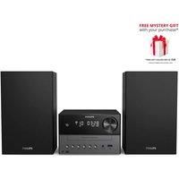 Philips M3505/12 Micro Music System with Bluetooth (Hifi System, DAB+/FM Radio, USB, CD, MP3-CD, USB Port for Charging, 18 W, Bass-Reflex Loudspeakers, Digital Sound Control) – 2020/2021 Model