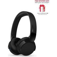 PHILIPS TAH4209BK Lightweight On Ear Wireless Bluetooth Headphones with Passive Noise Isolation - 55 Hours Play Time, Natural Sound, Clear Calls, Dynamic Bass, 2 Hours USB-C Charging – Black