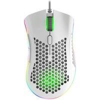 NOS M-650 V2 Ultralight RGB Optical Gaming Mouse - White, White