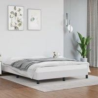 Bed Frame White 135x190 cm Double Faux Leather