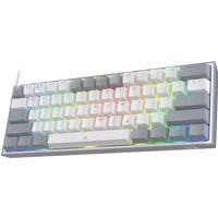 Redragon K617 60% Wired RGB Gaming Keyboard, 61 Keys Compact Mechanical Keyboard w/White & Pink Mixed-Colored Keycaps, Linear Red Switch, Pro Driver Support