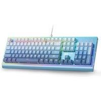 Redragon K654 RGB Gaming 104 Keys Wired Mechanical Upgraded Hot-swappable 3.5mm Sound Absorbing