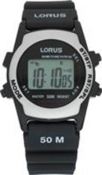 Lorus Men's Black Resin Strap Watch