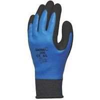 Showa Sho3063 Latex Gripper Gloves, Single Pair, 8/LARGE, Blue/Black