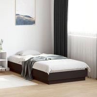 Bed Frame without Mattress Black 75x190 cm Small Single Engineered Wood