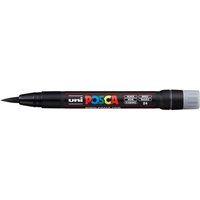 UNI Posca PCF-350 Brush Tipped Art Marker Pen - 1 x Black - Buy 4, Pay for 3