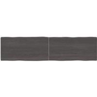 Table Top Dark Grey 160x40x(2-4) cm Treated Solid Wood Live Edge