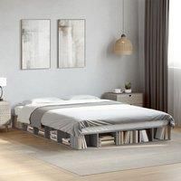 Bed Frame without Mattress Grey Sonoma 160x200 cm