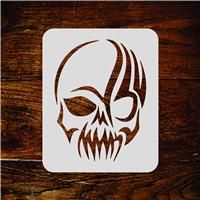 Skull Stencil - (M) - Halloween Scary Tattoo Tribal Wall 11.5 x 15 cm