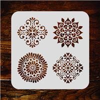 Mini Mandalas Stencil - (S) - Reusable Accent 3" 16.5 x 16.5 cm Small