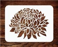 Chrysanthemum Stencil - - Reusable Flower 21.5 x 16.5 cm Large Glass