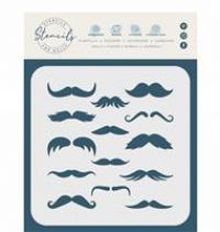Mustache Stencil, (M) - Media Shapes Moustache 16.5 x 16.5 cm Mixed 12
