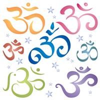OM Symbols Stencil, (M) - Pranava Yoga AUM Indian 16.51 x 16.51 cm