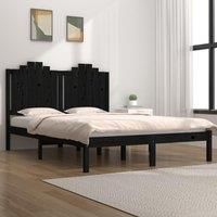 Bed Frame Black Solid Wood Pine 200x200 cm