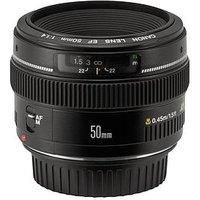 Canon EF 50 mm F/1.4 EF USM for Canon with hood. 