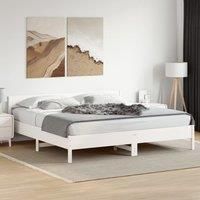 Bed Frame without Mattress White 180x200 cm Super King Solid Wood Pine