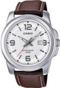 Casio Men's Brown Genuine Leather Strap Watch