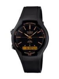 *REDUCED** Casio AW90H-9EV Men's Analogue/Digital Quartz Watch Black Resin Strap
