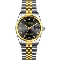Fngeen Quartz Core Watch With Black Face & Silver Belt - 3 Options