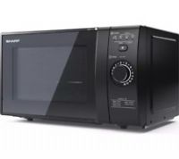 SHARP YC-GG02U-B 700W 20L Electronic Control Microwave with 1000W Grill, 3 Power Levels & Defrost Function - Black