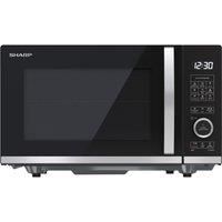 SHARP YC-QG204AU-B 20 Litre 800W Black/Silver Flatbed Microwave with 1050 W Grill & Convection Oven, 10 Power Levels, 12 Automatic Programmes, Semi Digital Control, LED Light, Easy Clean
