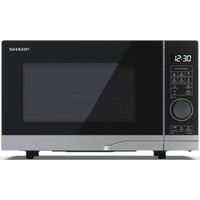 SHARP YC-PG204AU-S 20 Litre 700 W Microwave Oven with 900 W Grill, 10 Power Levels, 12 Automatic Cook Programmes, Simple to Use Semi Digital Control, LED Cavity Light, Easy Clean