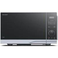 SHARP YC-PS254AU-S 25 Litre 900 W Black/Silver Microwave Oven with 10 Power Levels, 12 Automatic Cook Programmes, Simple to Use Semi Digital Control, LED Cavity Light, Easy Clean