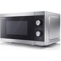 Sharp YC-MS01U-S 800W Solo Microwave Oven with 20 L Capacity, 5 Power Levels & Defrost Function – Silver