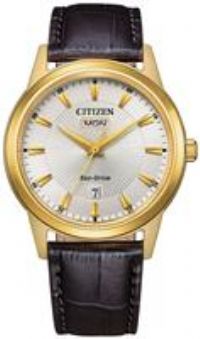 Citizen Men Analogue Eco-Drive Watch with Leather Strap AW0102-13A