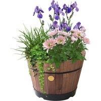 VegTrug Medium 46cm Barrel Tapered Planter  Dark Brown