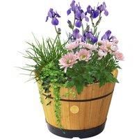 VegTrug Medium 46cm Barrel Tapered Planter  Natural