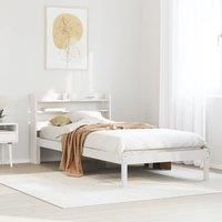 Bed Frame without Mattress White 100x200 cm Solid Wood Pine