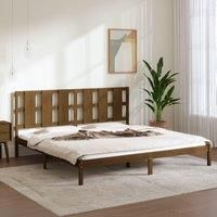 Bed Frame Honey Brown Solid Wood Pine 200x200 cm