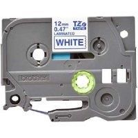Brother TZe-233 Labelling Tape Cassette, Blue on White, 12mm (W) x 8M (L), Laminated, Brother Genuine Supplies