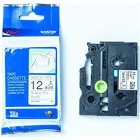 Brother TZe-R231 Labelling Tape Cassette, Black on White, 12 mm (W) x 4M (L), Ribbon Tape, Brother Genuine Supplies