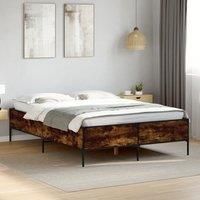 Bed Frame without Mattress Smoked Oak 120x190 cm Small Double
