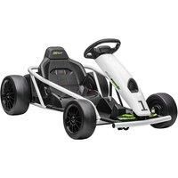 Kids' 24V White Electric Ride-On Go Kart With Two Speeds