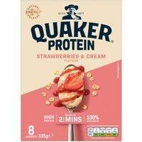 Quaker High in Protein Strawberries & Cream Porridge Sachets 8x42g