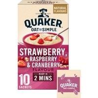 Quaker Oat So Simple Strawberry and Raspberry Porridge, Pack of 10